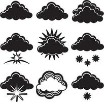 set of clouds icon illustration isolated white background vector