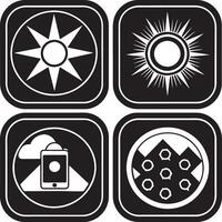 set off app icon logo illustration design black and white vector