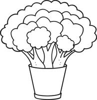 illustration of a Broccoli flower isolated on white backgound vector