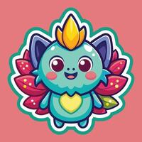 illustration of a cute trending and aesthetic sticker vector