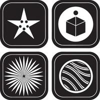 set off app icon logo illustration design black and white vector