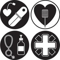 Medical icons set on white background. illustration. vector