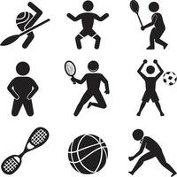 set of sports icon design on white background vector