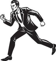 silueta de un empresario corriendo ilustracion en blanco antecedentes vector