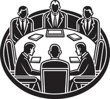 Business People Meeting in Circle. Illustration of Business People Group in Circle. vector