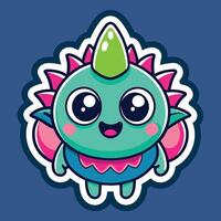 illustration of a cute trending and aesthetic sticker retro color vector