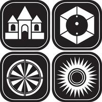 set off app icon logo illustration design black and white vector