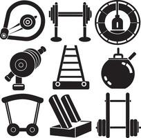 set of fitness icons illustration design on white background vector