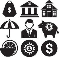 set of bussiness and corporate icon illustration isolated white background vector