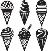 ice cream collection illustration isolated on white background vector