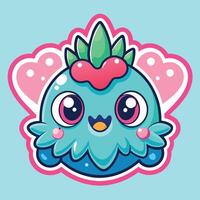 illustration of a cute trending and aesthetic sticker vector