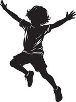 child jumping in the air illustration on white background vector