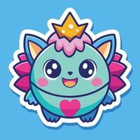 illustration of a cute trending and aesthetic sticker vector