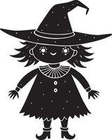 halloween witch illustration isolated on white background vector