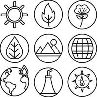 set of ecology icon illustration isolated whit background vector