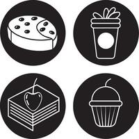 set of fast food icon illustration on white background vector