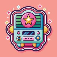 illustration of a cute trending and aesthetic sticker pastel color vector