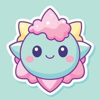 illustration of a cute trending and aesthetic sticker pastel color vector