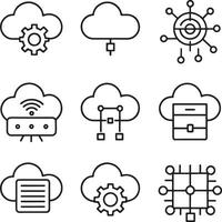 nube informática concepto icono ilustración aislado en blanco antecedentes vector