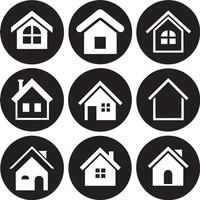 set of home icon illustration isolated white bacckground vector