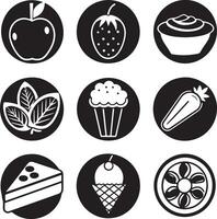 set of fast food icon illustration isolated white background vector