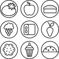 conjunto de rápido comida icono ilustración aislado blanco antecedentes vector