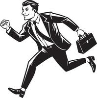 businessman running with briefcase isolated on white background vector