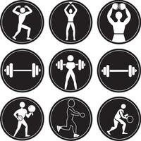 set of fitness icons illustration design on white background vector