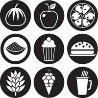 set of fast food icon illustration isolated white background vector