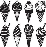 set of ice cream illustration isolated on white background vector