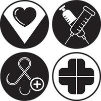 Medical icons set on white background. illustration. vector
