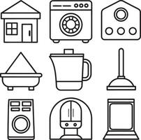 set of household appliances illustration isolated on white background vector