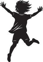 child jumping in the air illustration on white background vector