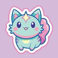 illustration of a cute trending and aesthetic sticker pastel color vector