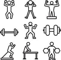 set of fitness icons illustration design on white background vector