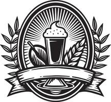 bebidas y comida logo ilustración negro y blanco vector