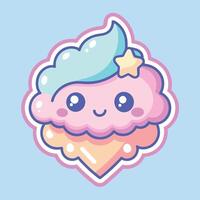 illustration of a cute trending and aesthetic sticker pastel color vector