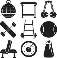 set of fitness icons illustration design on white background vector