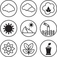 set of ecology icon illustration isolated whit background vector