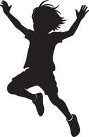 child jumping in the air illustration on white background vector