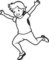 child jumping in the air illustration on white background vector