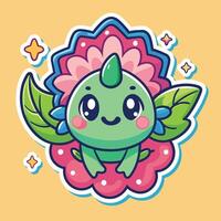 cute trending and aesthetic sticker illustration vector