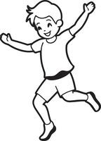 child jumping in the air illustration on white background vector