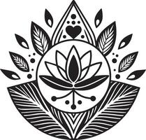 bienestar y meditación logo diseño negro y blanco ilustracion vector