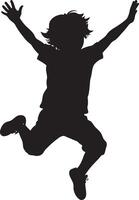 child jumping in the air illustration on white background vector