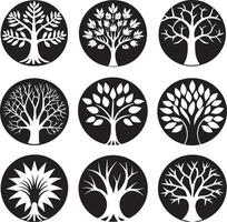 set of tree icon illustration isolated in white background vector