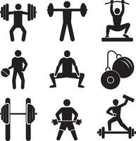 set of fitness icons illustration design on white background vector