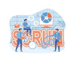 SCRUM framework. Concept with keywords, letters and icons. flat modern illustration vector