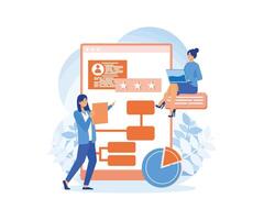 Project management online service or platform. Successful strategy, motivation and leadership. Marketing analysis and development. flat modern illustration vector