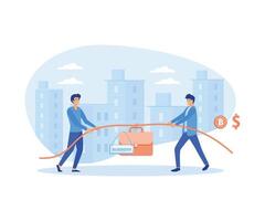 Concept businessmen competition in business. flat modern illustration vector